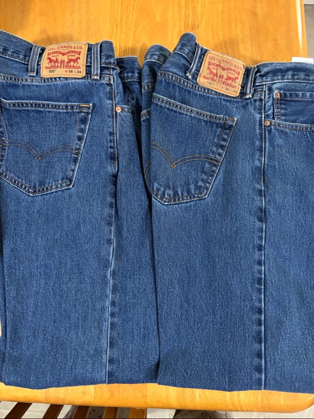 Levi's Twin Medium Blue Straight-Leg Jeans Pair